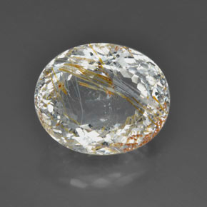 Topazio rutilato naturale giallo da 36,85 ct, trasparente, trasparente/traslucido