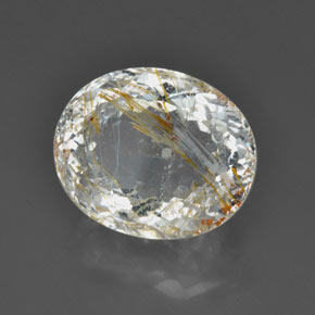 Topazio rutilato naturale giallo da 36,85 ct, trasparente, trasparente/traslucido
