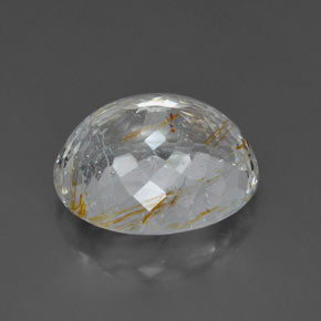 Topazio rutilato naturale giallo da 36,85 ct, trasparente, trasparente/traslucido