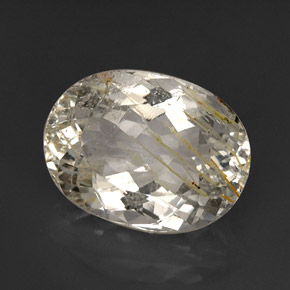 Topazio rutilato naturale giallo da 18,44 ct, trasparente, trasparente/traslucido