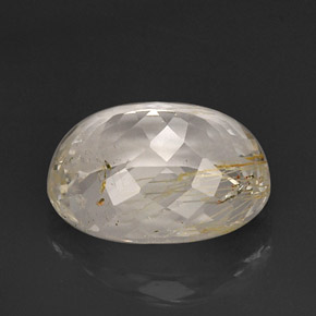Topazio rutilato naturale giallo da 18,44 ct, trasparente, trasparente/traslucido