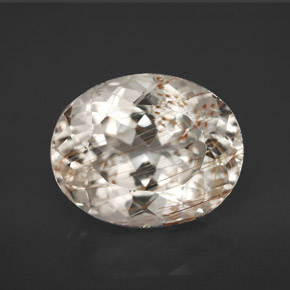 Topazio rutilato naturale giallo da 9,61 ct, taglio ovale, trasparente