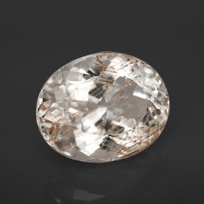 Topazio rutilato naturale giallo da 9,61 ct, taglio ovale, trasparente
