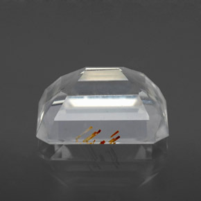 Topazio rutilato naturale oro da 6,25 ct, taglio smeraldo, trasparente