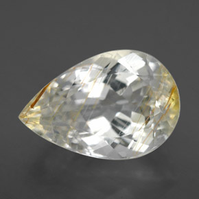 Topazio rutilato naturale giallo da 8,21 ct, taglio a pera, trasparente
