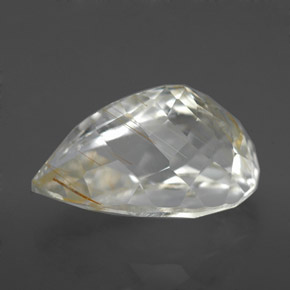 Topazio rutilato naturale giallo da 8,21 ct, taglio a pera, trasparente
