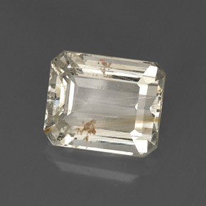 Topazio rutilato naturale giallo da 8,79 ct, taglio smeraldo, trasparente