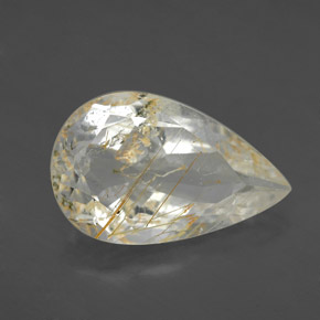 Topazio rutilo Dorato naturale da 4.59 ct, Forma a pera, Trasparente