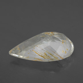 Topazio rutilo Dorato naturale da 4.59 ct, Forma a pera, Trasparente
