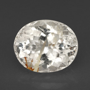 Topazio rutilato naturale giallo da 5,62 ct, taglio ovale, trasparente