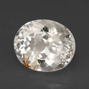 Topazio rutilato naturale giallo da 5,62 ct, taglio ovale, trasparente
