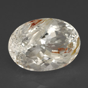 Topazio rutilato naturale giallo da 6,80 ct, taglio ovale, trasparente