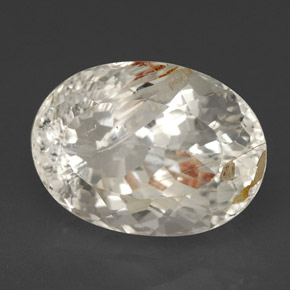 Topazio rutilato naturale giallo da 6,80 ct, taglio ovale, trasparente