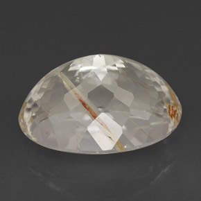 Topazio rutilato naturale giallo da 6,80 ct, taglio ovale, trasparente