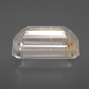 Topazio rutilato naturale giallo da 9,20 ct, taglio smeraldo, trasparente