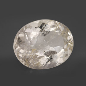 Topazio rutilato naturale giallo da 17,25 ct, taglio ovale, trasparente