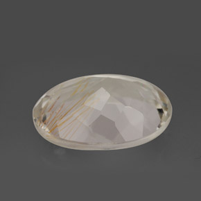Topazio rutilato naturale giallo da 11,37 ct, taglio ovale, trasparente