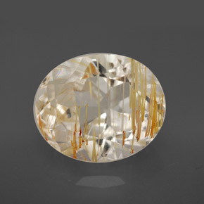 Topazio rutilato naturale giallo da 8,38 ct, taglio ovale, trasparente