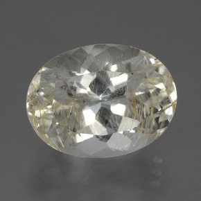 Topazio rutilato naturale giallo da 13,64 ct, taglio ovale, trasparente