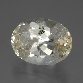 Topazio rutilato naturale giallo da 13,64 ct, taglio ovale, trasparente