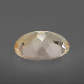 Topazio rutilato naturale giallo da 7,03 ct, taglio ovale, trasparente