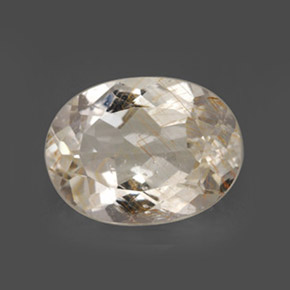 Topazio rutilato naturale giallo da 12,03 ct, taglio ovale, trasparente