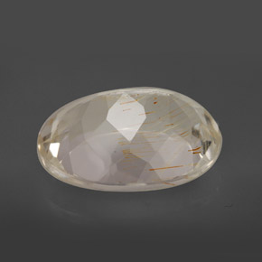 Topazio rutilato naturale giallo da 12,03 ct, taglio ovale, trasparente