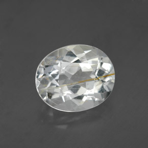 Topazio rutilato naturale giallo da 4,63 ct, taglio ovale, trasparente