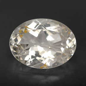 Topazio rutilato naturale oro da 11,24 ct, taglio ovale, trasparente