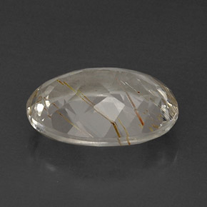 Topazio rutilato naturale giallo da 11,65 ct, taglio ovale, trasparente