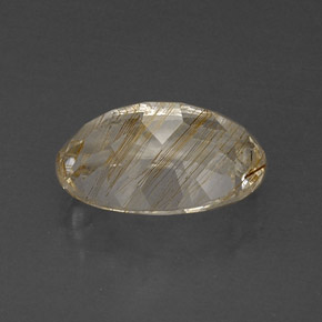 Topazio rutilato naturale giallo da 7,55 ct, taglio ovale, trasparente