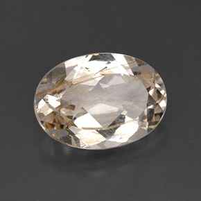 Topazio rutilato naturale giallo da 8,02 ct, taglio ovale, trasparente