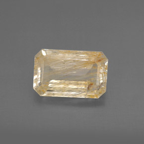 Topazio rutilato naturale giallo da 2,69 ct, trasparente, trasparente/traslucido