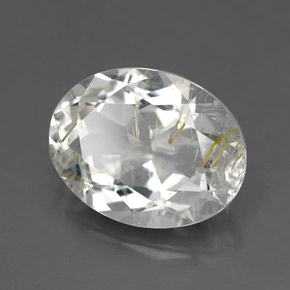Topazio rutilato naturale giallo da 5,18 ct, taglio ovale, trasparente