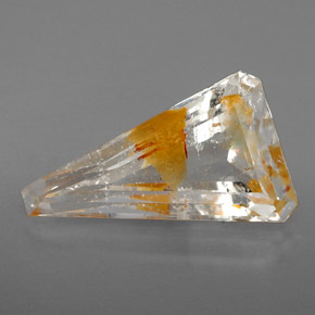 Topazio rutilato naturale giallo da 6,31 ct, forma fantasia, trasparente