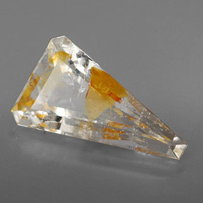Topazio rutilato naturale giallo da 6,31 ct, forma fantasia, trasparente