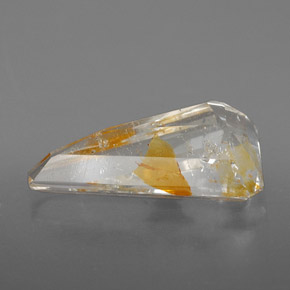 Topazio rutilato naturale giallo da 6,31 ct, forma fantasia, trasparente