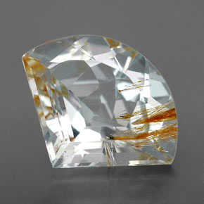 Topazio rutilato naturale giallo da 9,21 ct, forma fantasia, trasparente