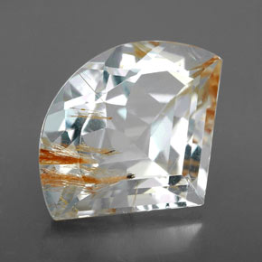 Topazio rutilato naturale giallo da 9,21 ct, forma fantasia, trasparente