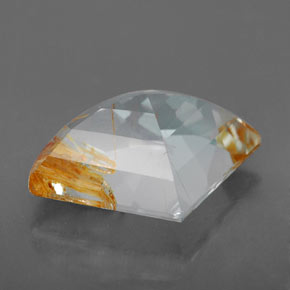 Topazio rutilato naturale giallo da 9,21 ct, forma fantasia, trasparente