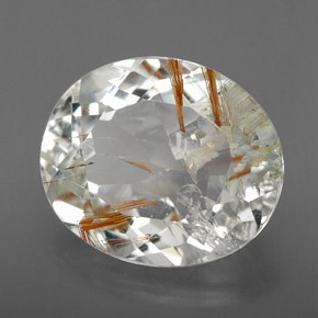 Topazio rutilo Dorato naturale da 9.07 ct, Taglio ovale, Trasparente