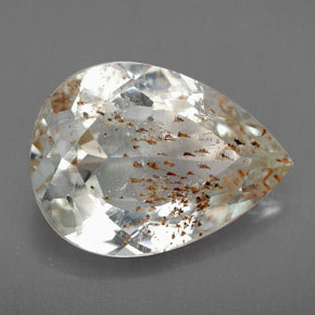 Topazio rutilato naturale giallo da 12,54 ct, taglio a pera, trasparente