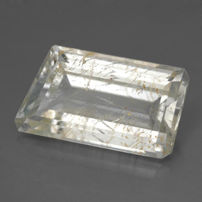 Topazio rutilato naturale oro da 12,42 ct, forma fantasia, trasparente