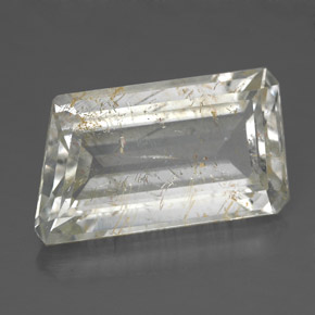 Topazio rutilato naturale oro da 12,42 ct, forma fantasia, trasparente