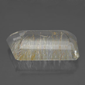 Topazio rutilato naturale oro da 12,42 ct, forma fantasia, trasparente