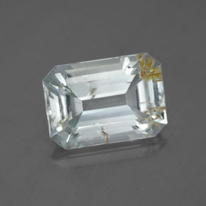 Topazio rutilato naturale giallo da 4,75 ct, taglio smeraldo, trasparente