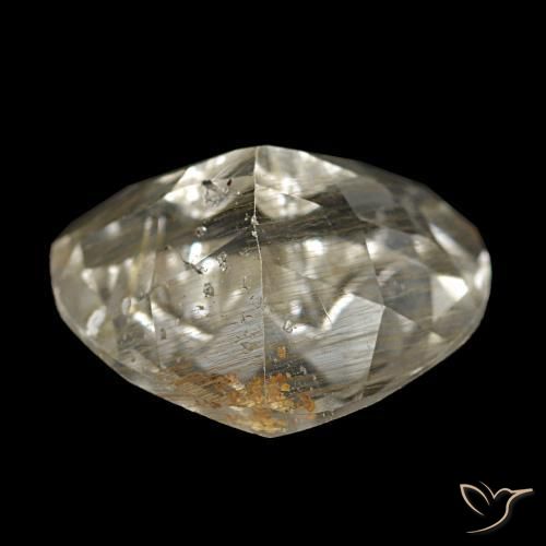 Topazio rutilato marrone dorato molto chiaro naturale da 3,56 ct, a forma di cuore, trasparente