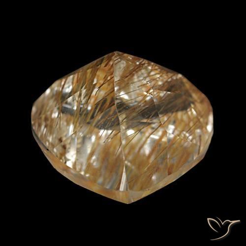 Topazio rutilato marrone caldo naturale da 4,29 ct, a forma di cuore, trasparente