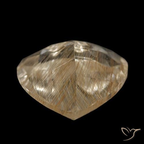 Topazio rutilato naturale giallo da 3,23 ct, a forma di cuore, trasparente