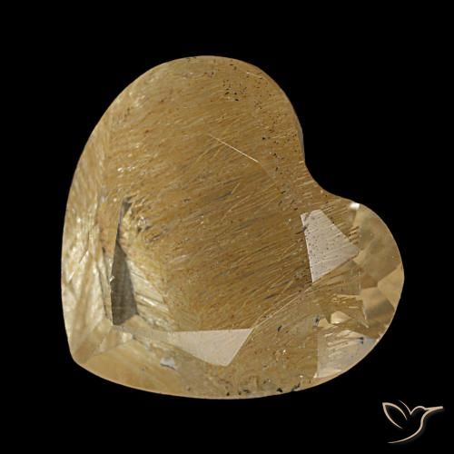 3.06ct giallo topazio rutilato, cuore, trasparente